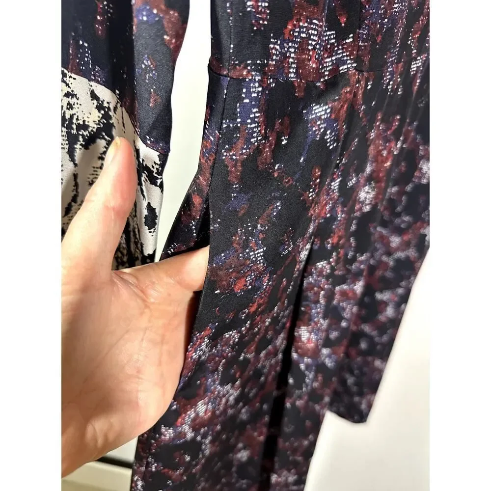 DEREK LAM 10 CROSBY Women's Bell Sleeve Allover Print Mini Dress Black Size 6